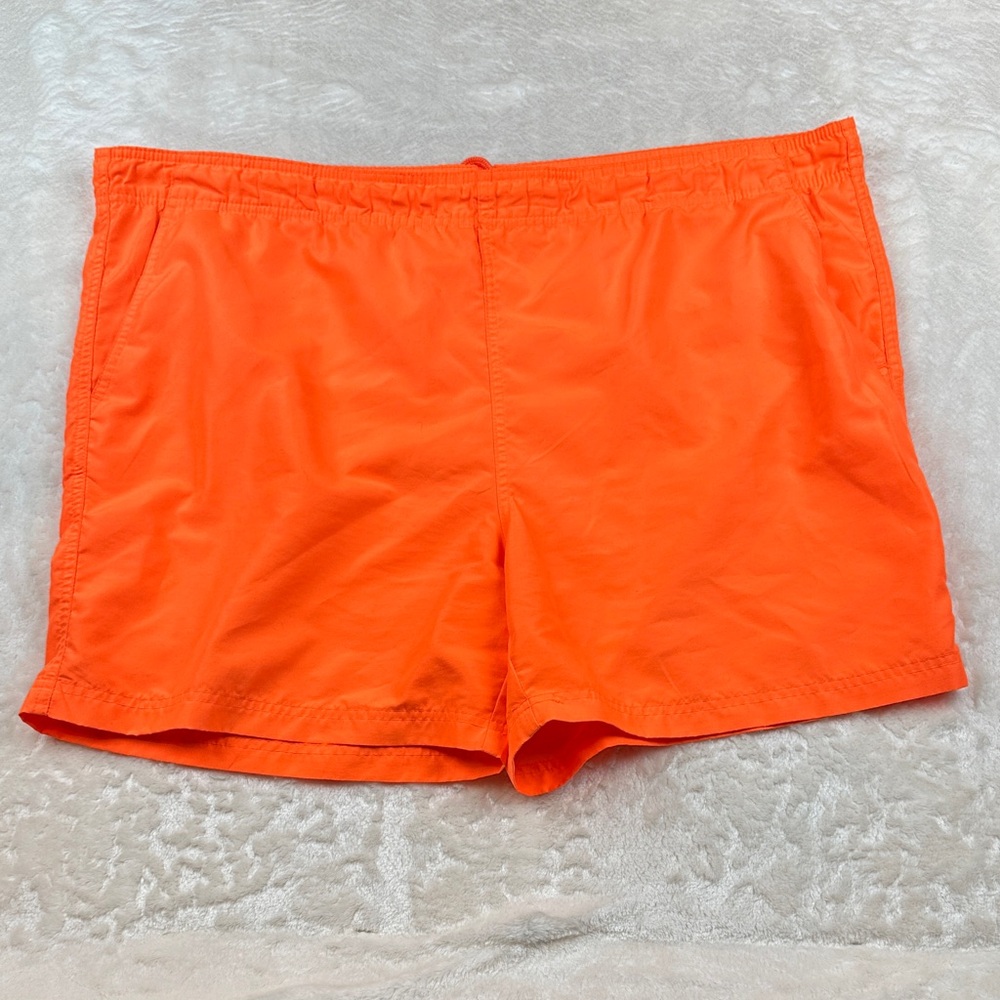 Faded Glory Men's Orange Swim Trunks Lifeguard